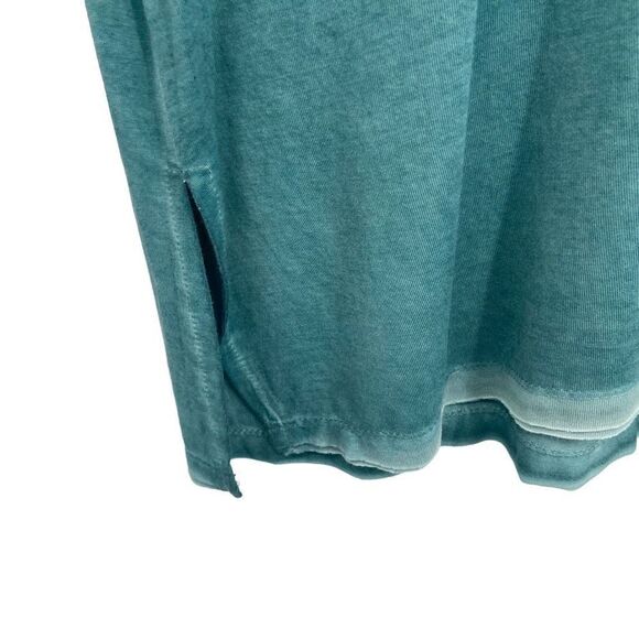 UMGEE Oversized Washed V-Neck Tee Chest Pocket Dress in Peacock Green Small - Picture 6 of 9